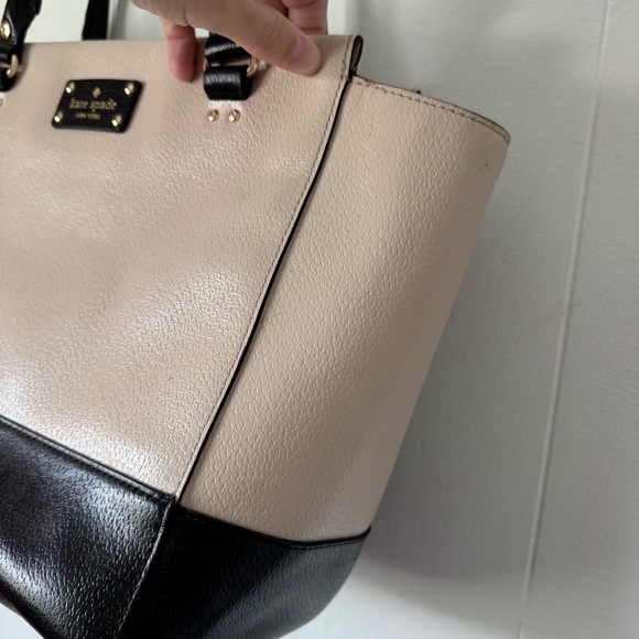 KATE SPADE Wellesley Camryn Pebble/Black Leather tote Large Shoulder Bag - Picture 4 of 8
